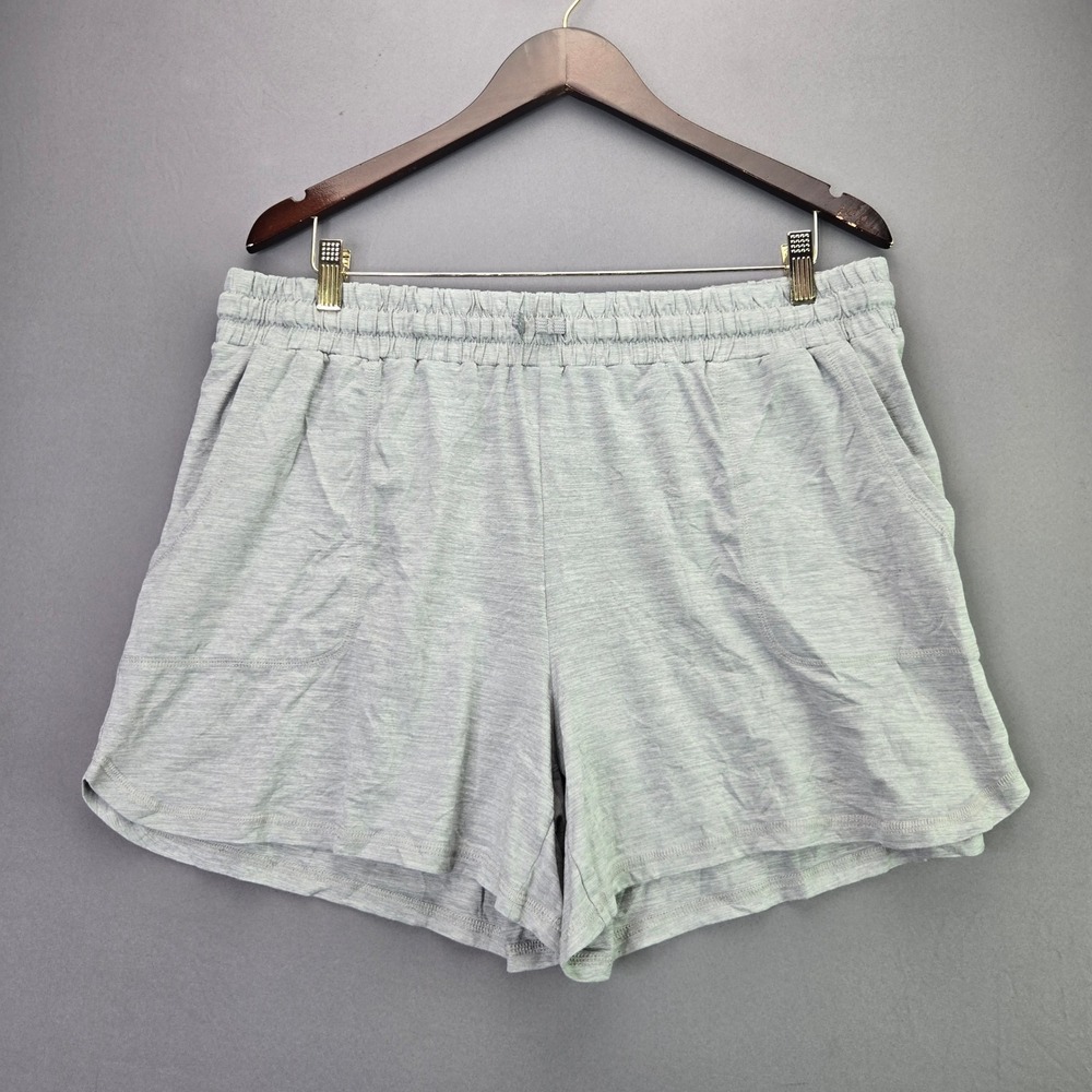 St. John's Bay Active Shorts 5" Inseam XL Gray Heathered Elastic Waist Pockets